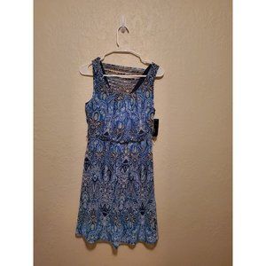 Alyx Dress Tan/Blues  Summer dress Sundress  Sz 4 NWT